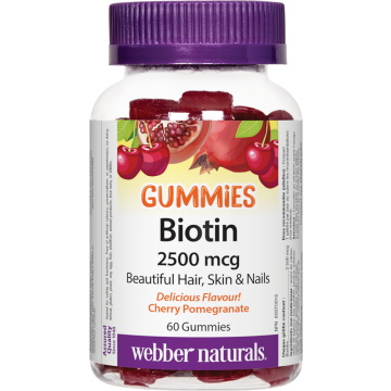 Webber Naturals Биотин Гъми 2500 мкг х 60 желирани таблетки
