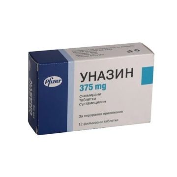 Уназин 375 мг х 12 таблетки Pfizer
