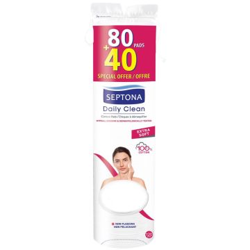 Septona Daily Clean Тампони за почистване на грим 80+40 бр