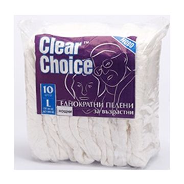 Clear Choice Нощни пелени за възрастни L 10 бр