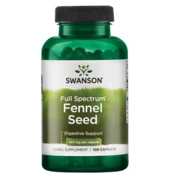 Swanson Fennel Seed Резене (Див Копър) За добро храносмилане 480 мг 100 капсули