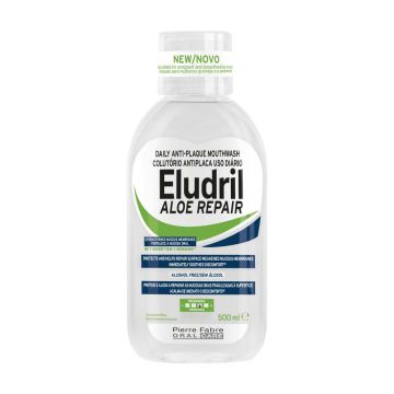 Eludril Aloe Repair Ежедневна антиплакова вода за уста 500 мл