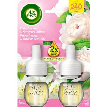 Air Wick Електрически ароматизатор + пълнител Extra Oils Божур и жасмин 19 мл х 2 бр. Комплект