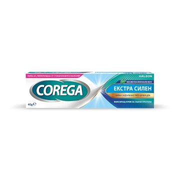 Corega Екстра силен Фиксиращ крем за зъбни протези оригинален вкус мента 40 гр