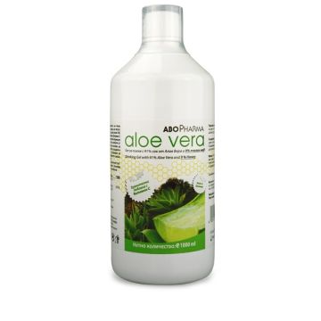 AboPharma Aloe Vera гел за пиене с 91% сок от алое вера и 9% пчелен мед 1000 мл