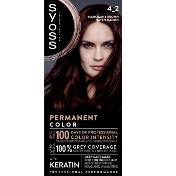 Syoss Permanent Color Дълготрайна боя за коса 4_2 Махагоново червен 115 мл