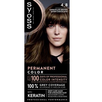 Syoss Permanent Color Дълготрайна боя за коса 4_8 Шоколадово Кафяв 115 мл