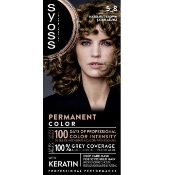 Syoss Permanenet Color Дълготрайна боя за коса 5_8 Лешниково Кафяв 115 мл