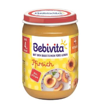 Bebivita пюре праскови без глутен 4М+ 190 гр