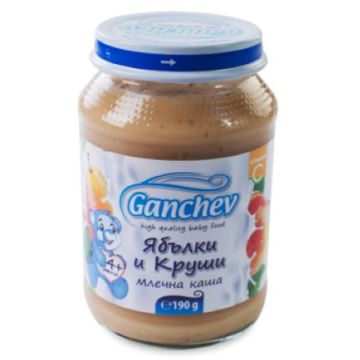 Ganchev Млечна каша с ябълки и круши 4М+ 190 гр