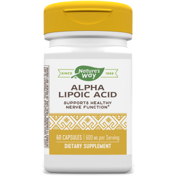 Nature's Way Alpha-Lipoic Acid Алфа-липоева киселина за контрол върху нивата на кръвната захар 200 мг х60 капсули