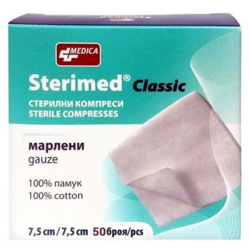 Medica Sterimed Classic Стерилен компрес 7,5/7,5 см 10 бр