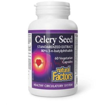 Natural Factors Celery Seed Целина при сърдечно-съдови нарушения и подагра 75 мг х 60 капсули