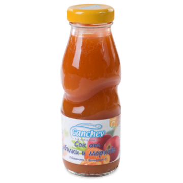 Ganchev Сок от ябълки и моркови 4М+ 250 мл