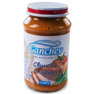 Ganchev Пюре свинско с грах 12M+ 220 г