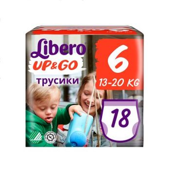 Пелени - гащички Libero Up&Go Размер 6 Jumbo х18 бр
