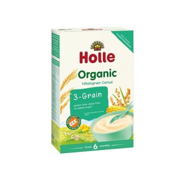 Holle Био бебешка каша с 3 зърна без глутен 6М+ 250 гр