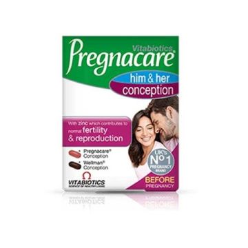 Pregnacare концепция зачеване за него и нея x 30 + 30 таблетки Vitabiotics 
