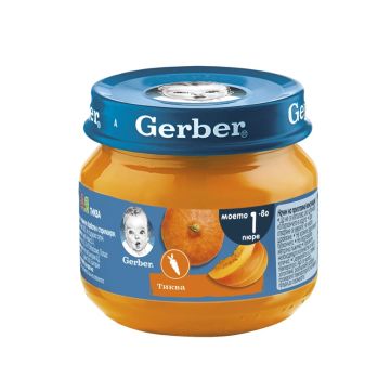 GERBER® Храна за бебета Тиква пюре Моето първо пюре бурканче 80 гр