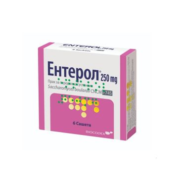 Ентерол при остра инфекциозна диария 250 мг x 6 сашета Biocodex