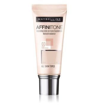 Maybelline Affinitone Хидратиращ фон дьо тен за всеки тип кожа 03 Light Sand Beige