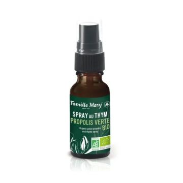 Spray Thym & Propolis Verte Bio Спрей за гърло с мащерка, зелен прополис и градински чай 20 мл Famille Mary