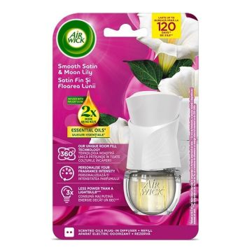 Air Wick Електрически ароматизатор + пълнител Extra Oils Сатен и лунна магия 19 мл