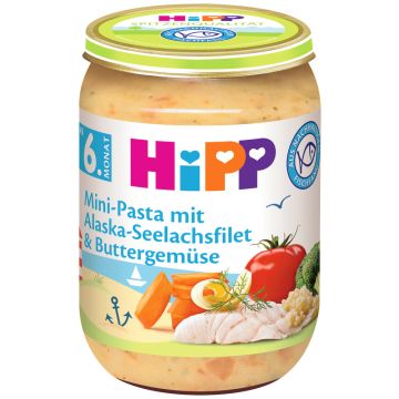Hipp Рибно меню паста с филе от треска от Аляска и зеленчуци 6М+ 190 г