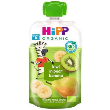 Hipp Organic Забавна закуска круша, банан и киви 6М+ 100 г