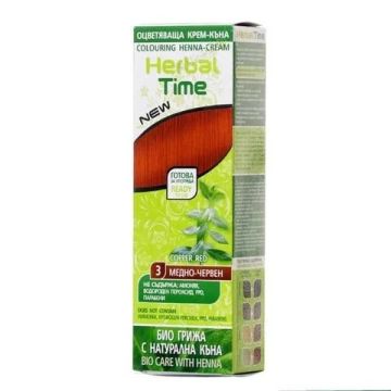 Herbal Time Оцветяваща крем-къна за коса Цвят 03 Медно-червен 75 мл
