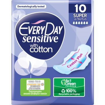 Everyday Sensitive Super Ultra Plus Дамски превръзки с крилца 10 бр