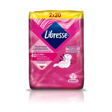 Libresse Freshness & Protection Ultra+ Дамски превръзки x 40 бр.