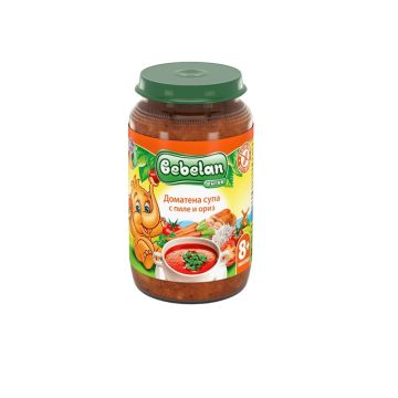 Bebelan Доматена супа с пиле и ориз 8М+ 220 гр 
