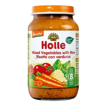Holle Био пюре с ризото и зеленчуци 8М+ 220 гр