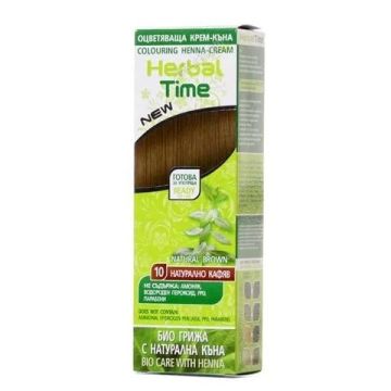 Herbal Time Оцветяваща крем-къна за коса Цвят 10 Натурално кафяв 75 мл
