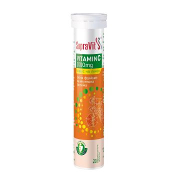 SupraVit Vitamin C за силна функция на имунната система 1000 мг x 20 ефервесцентни таблетки
