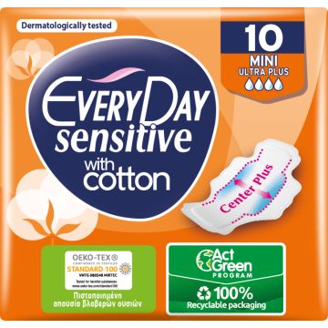 Everyday Sensitive Mini Ultra Plus Дамски превръзки с крилца 10 бр