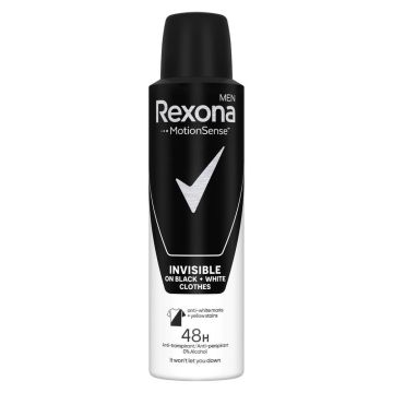 Rexona Men Invisible on Black + White Clothes Дезодорант против изпотяване за мъже 150 мл