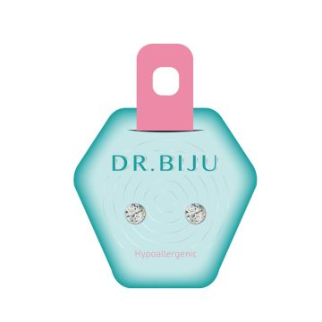 Dr. Biju Hypoallergenic Хипоалергенни обеци с кръгли кристали DXI53C001