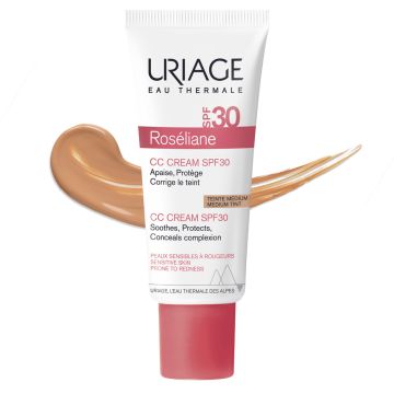 Uriage Roseliane СС Оцветен крем за лице за корекция на тена за чувствителна кожа SPF30 40 мл