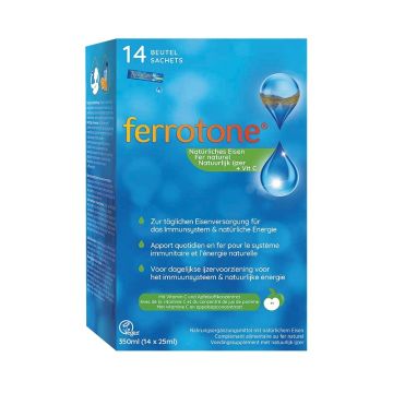 Ferrotone източник на желязо 25 мг 14 сашета Nelsons
