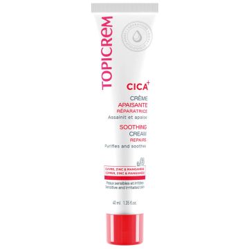 Topicrem CICA Soothing Cream Регенериращ успокояващ и хидратиращ крем 40 мл