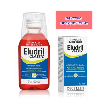 Еludril Classic Вода за уста 500 мл + Elgydium Antiplaque Паста за зъби антиплака 100 мл Комплект