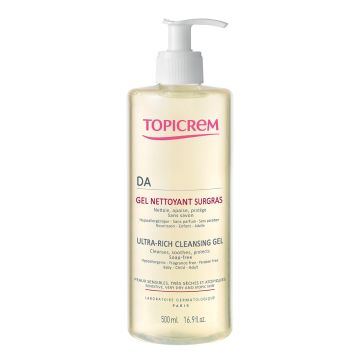 Topicrem DA Ultra–Rich Cleansing Gel Почистващ гел за лице и тяло за много суха кожа склонна към атопия 500 мл