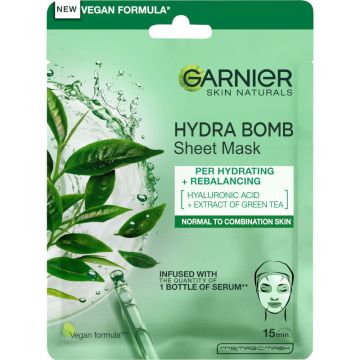 Garnier Skin Naturals Хидратираща и освежаваща шийт маска за лице за нормална към комбинирана кожа 28 г