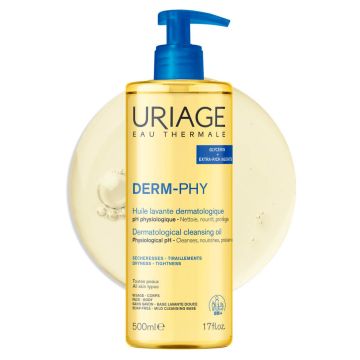 Uriage Derm-Phy Измиващо и подхранващо душ-олио за лице и тяло 500 мл