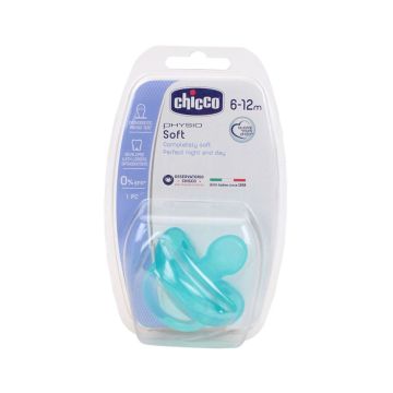 Chicco залъгалка физио софт силикон 6-12M момче х1 бр
