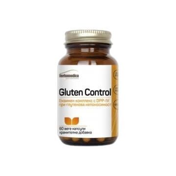 Herbamedica GlutenControl Глутен контрол за смилане на глутен, казеин 300 мг х 60 капсули
