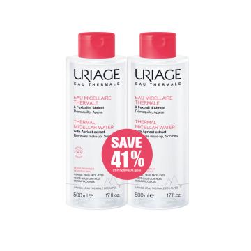 Uriage Eau Thermale Мицеларна Почистваща вода за лице за чувствителна кожа 2 х 500 мл Комплект