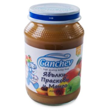 Ganchev Пюре ябълки, праскови и манго 4М+ 190 гр